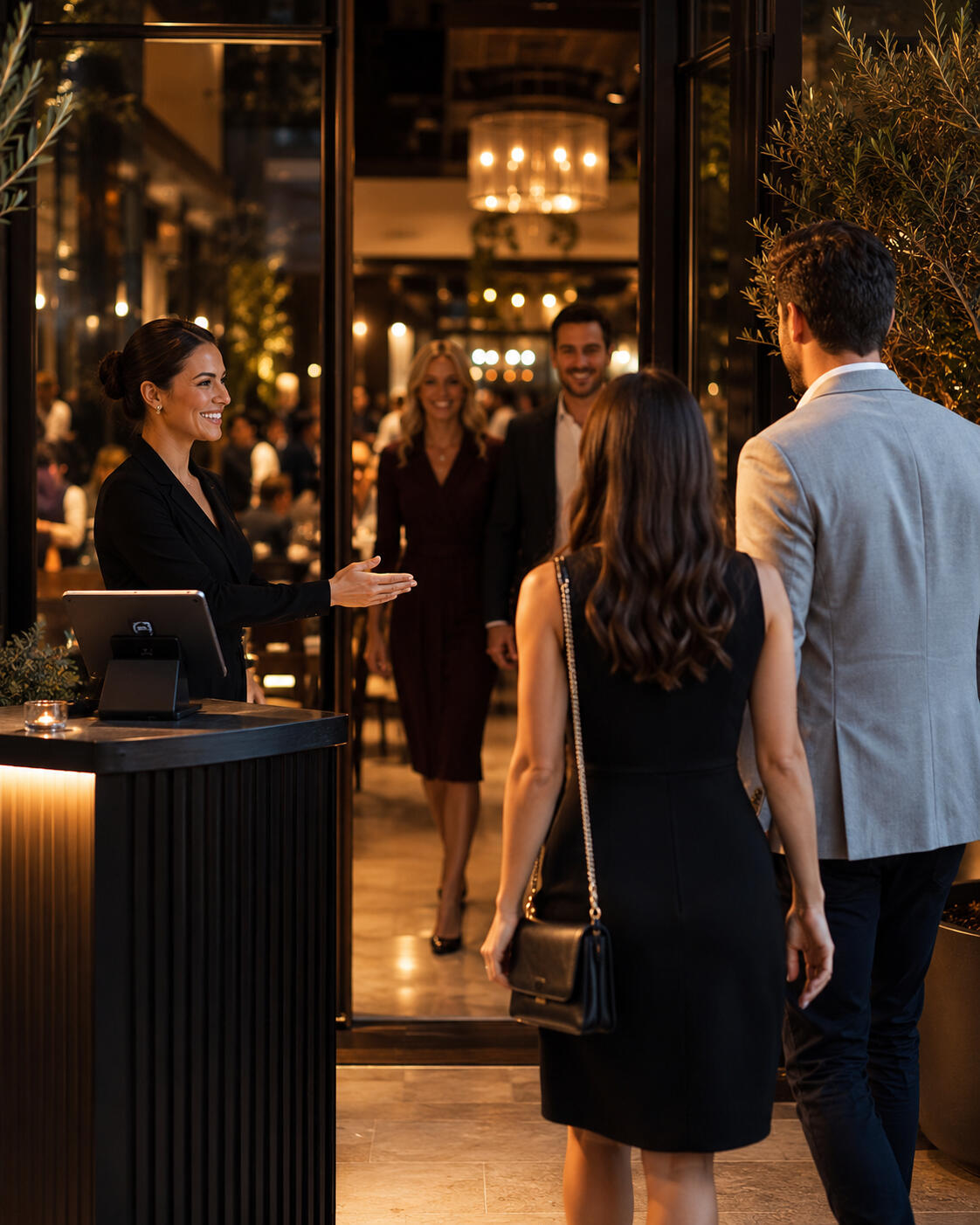 Restaurants Couple entering a restaurant